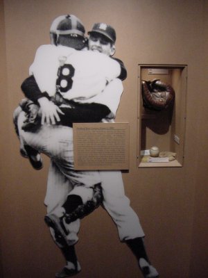 Don Larsen & Yogi Berra celebrating after the 1956 World Series perfect game